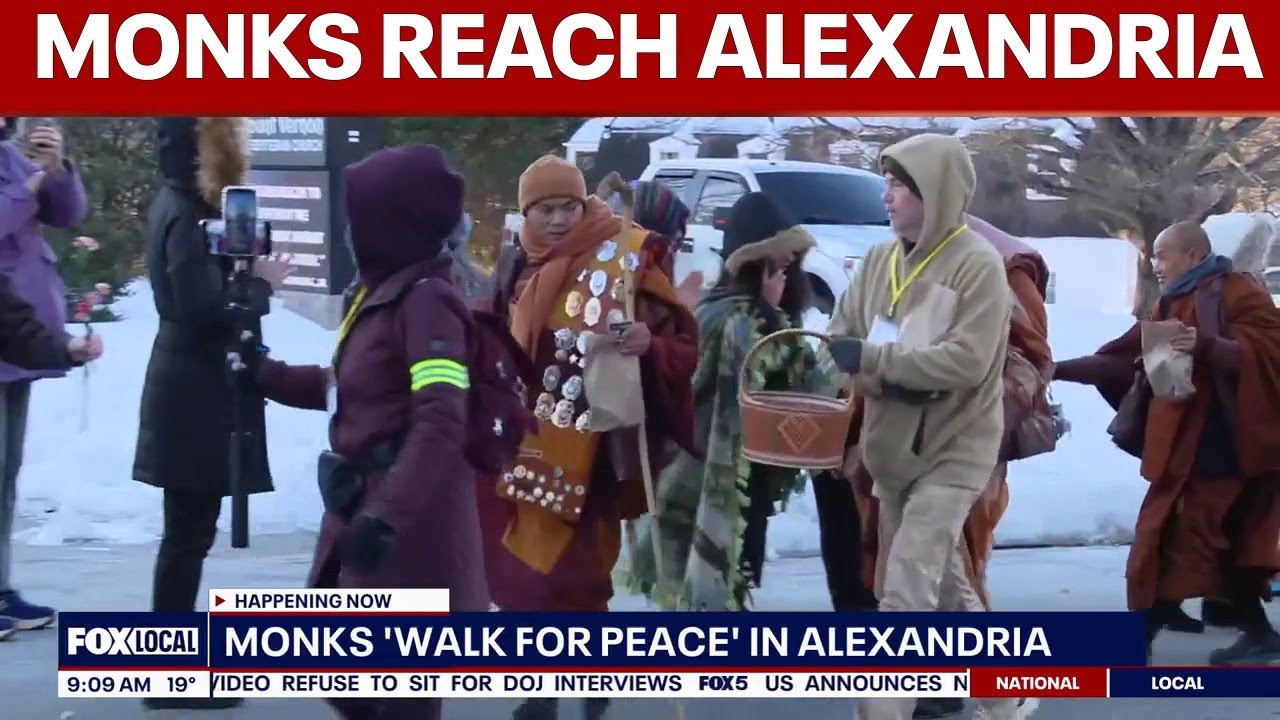 Buddhist monks' 'Walk for Peace' reaches Alexandria on way to DC