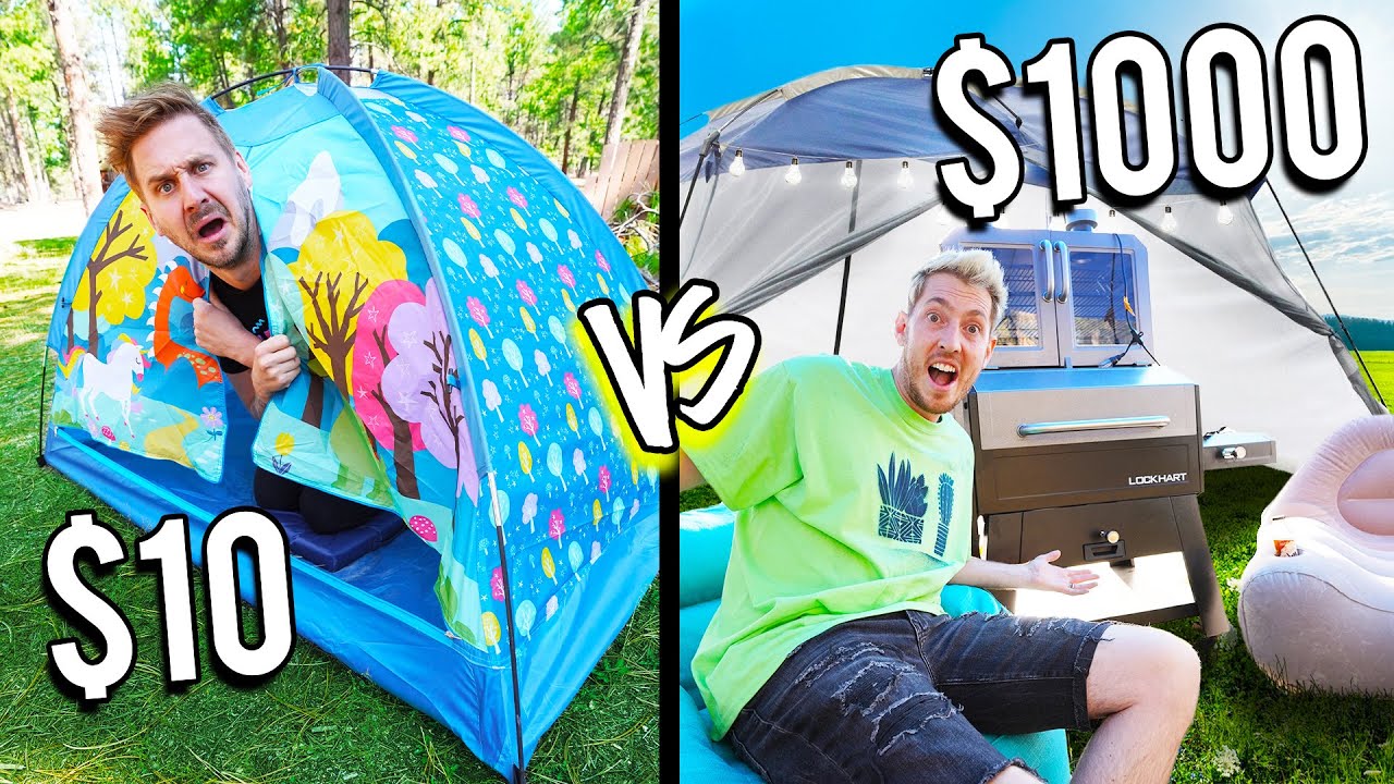 $10 VS $1000 OUTDOOR FORTS! *Budget Challenge*