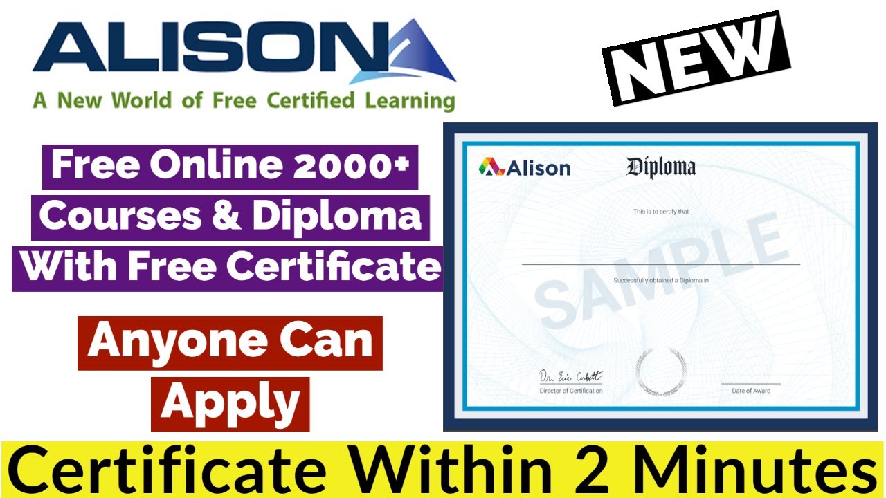 Free Diploma & E-learning Courses by Alison I 2000+ Diploma, Courses with Certificate