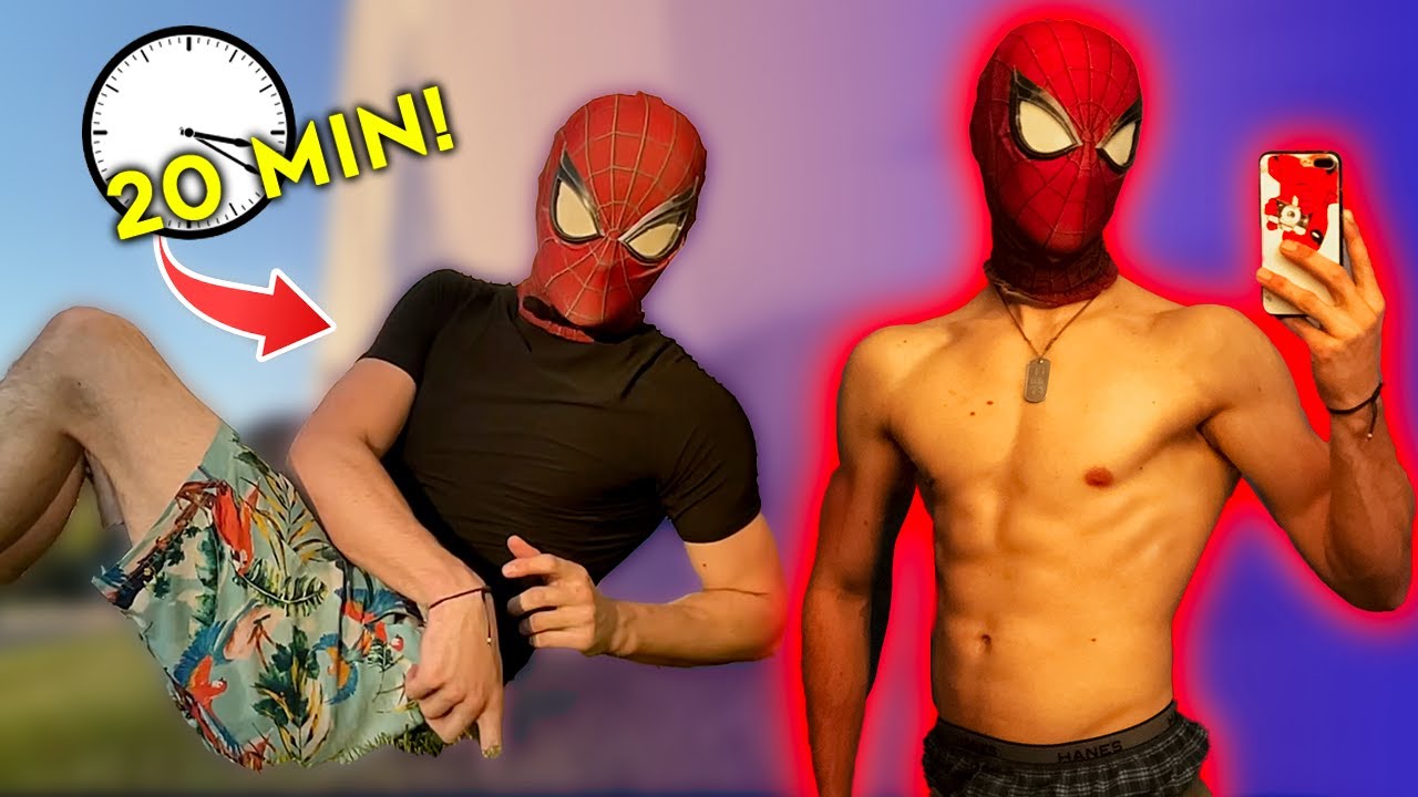 20 MIN Spider-Man Ab Workout- AT HOME!