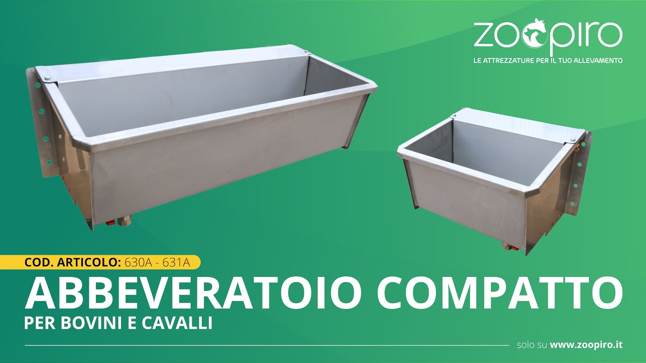 ZooPiro - Abbeveratoio compatto a vasca in acciaio inox