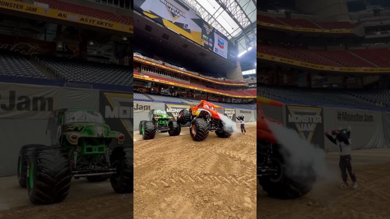 TORO 🤝 El Toro Loco #houston #texans #nfl #monstertruck #monsterjam #parking