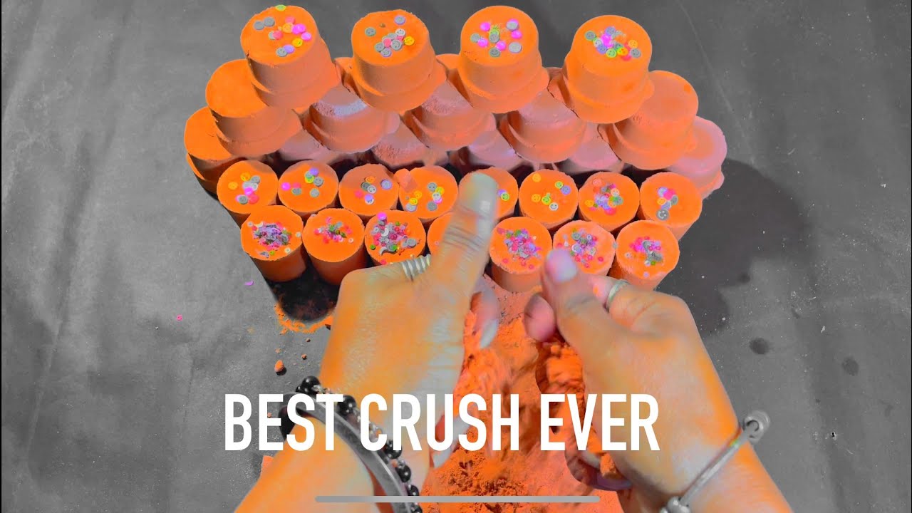 ORANGE BIG SHAPES AND SMALL CYLINDERS #asmr #oddlysatisfying  @Crushasmr4k