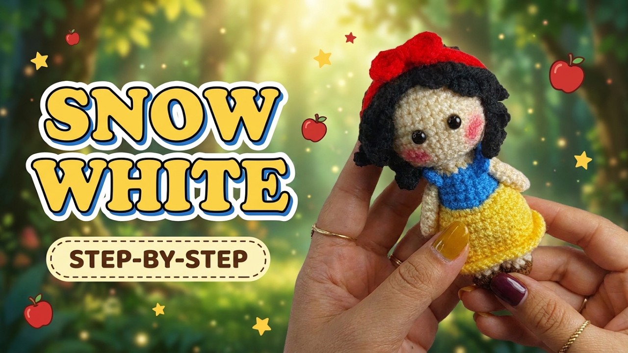 How to Crochet a Snow white Doll Dress & Hair | Step by Step