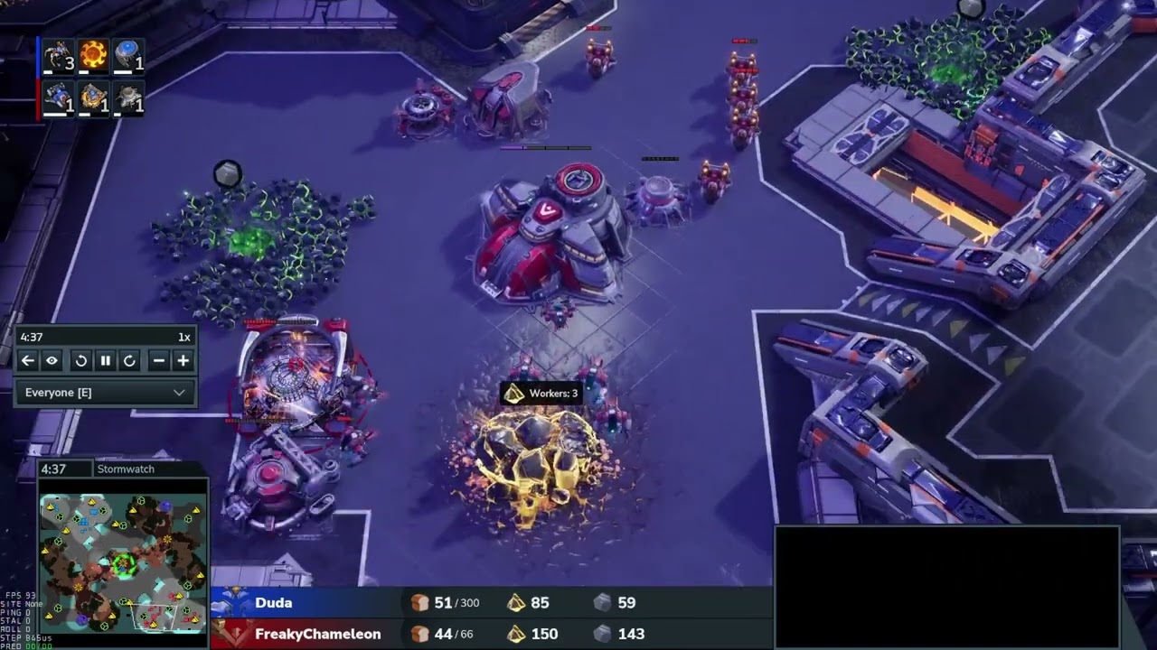 1v1 LADDER GAME - Duda (cel) vs FreakyChameleon (van) - Lots of action!