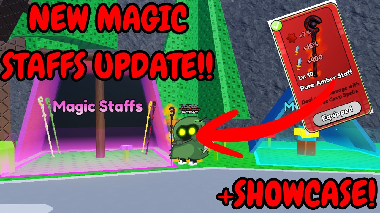 How to Get All the New Magic Staffs in Roblox Simple Spells!! + Showcase!!