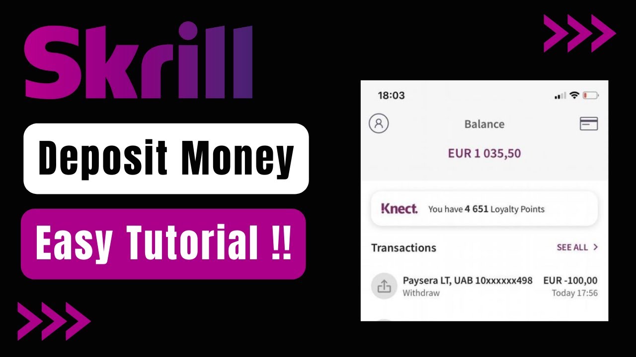Skrill - How to Deposit Money !
