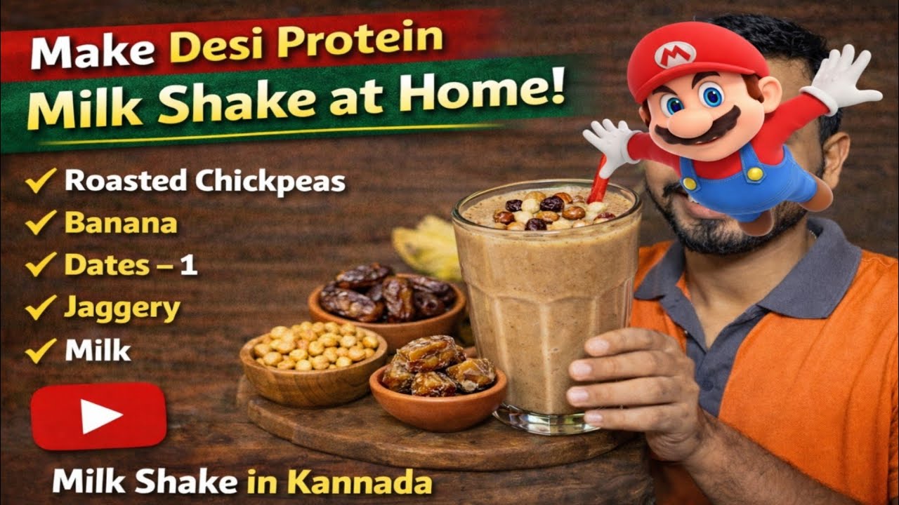 2 ನಿಮಿಷದಲ್ಲಿ ಶಕ್ತಿಶಾಲಿ ದೇಸಿ ಪ್ರೋಟೀನ್ ಶೇಕ್! 🥤🔥 #HealthyDrink #KannadaHealthTips