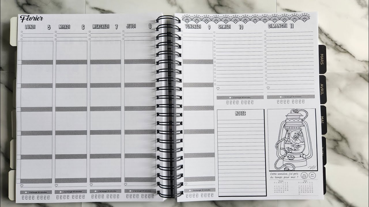 Intérieur - Agenda à colorier Mavlo Design 2023-2024 - Édition Professeur (Format 8.5