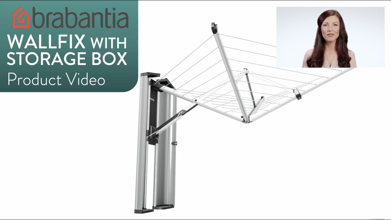 Brabantia Wallfix (with Storage Box) Clothesline Product Video