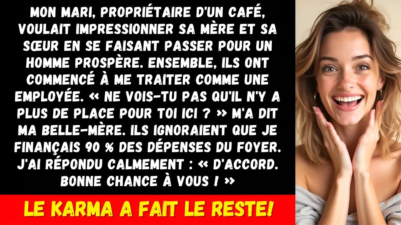 Mon mari, propriétaire d’un café, voulait impressionner sa mère et sa sœur en me traitant...
