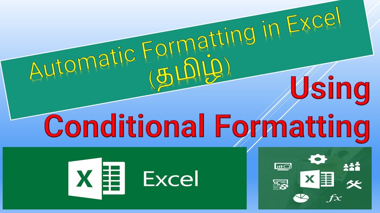 Automatic Formatting in Excel (தமிழ்) #excel #exceltutorial #exceltamil @geedesignworks2017