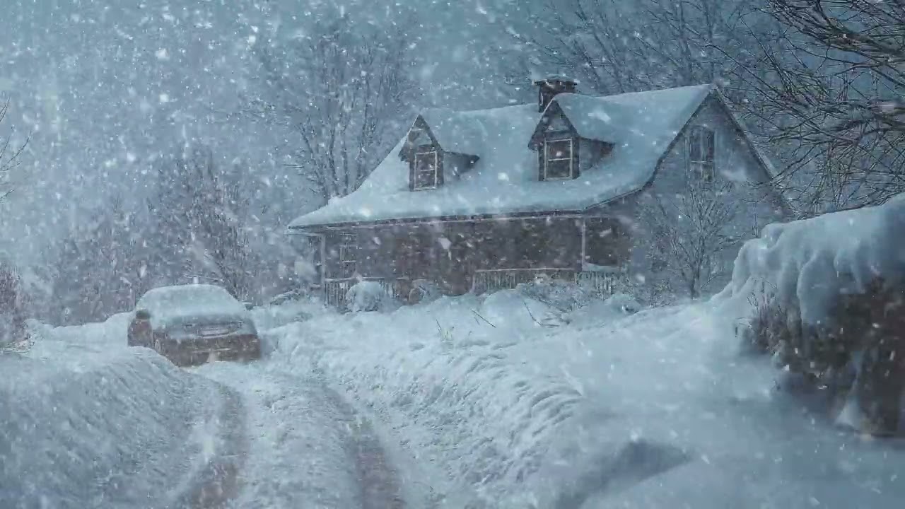 Dark Winter Blizzard Ambience for Deep Sleep (No Ads) Endless Snowstorm Sounds