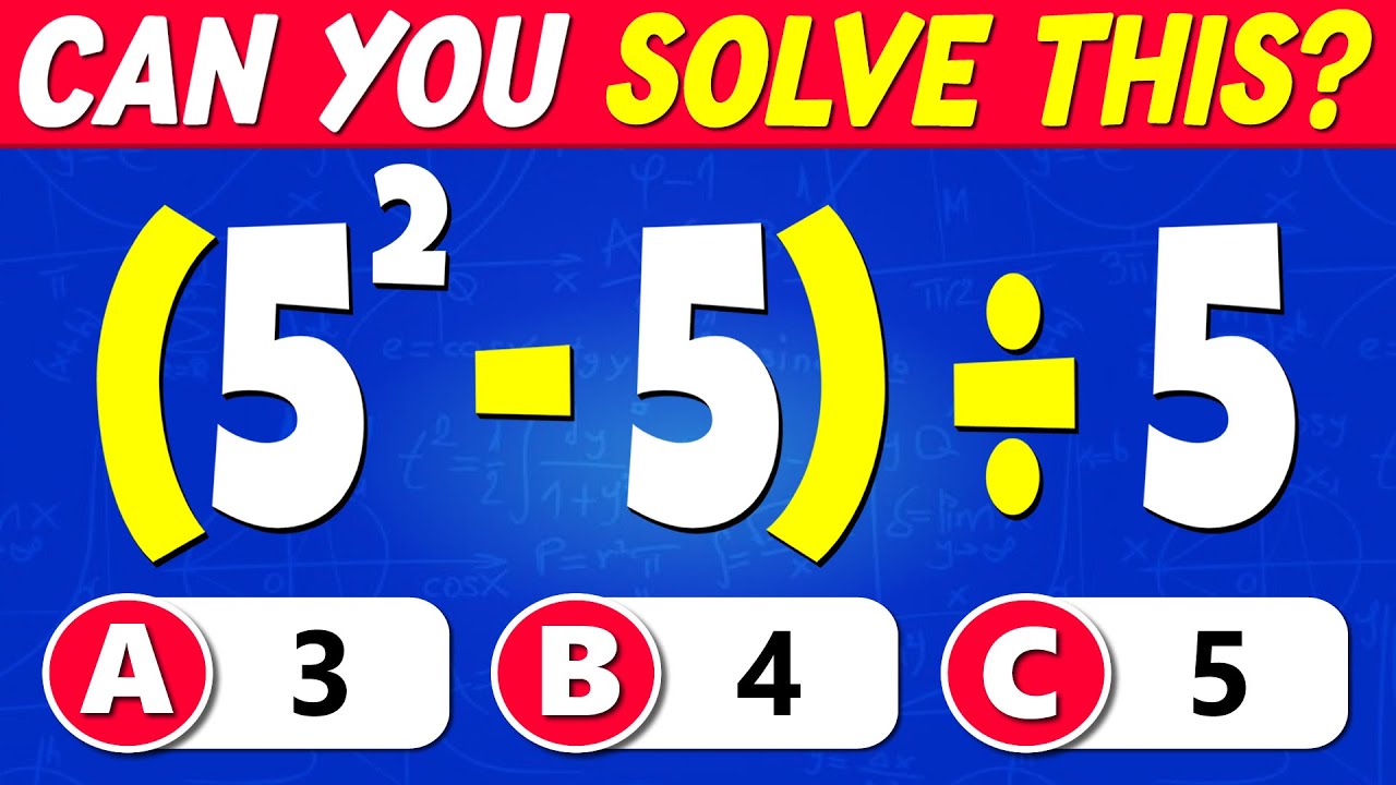 Can You Pass This High School Math Quiz? ➕➖ (Easy to IMPOSSIBLE) ✖️➗🧠