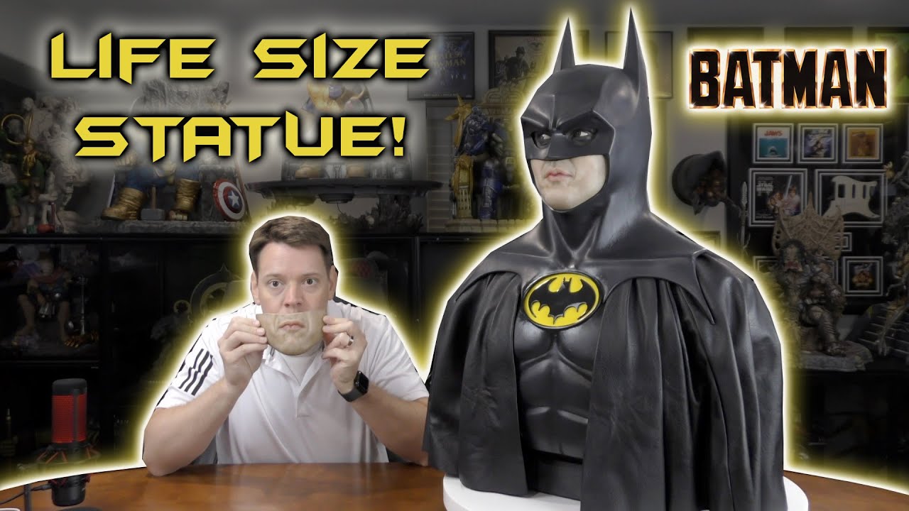 LIFE SIZE 1989 BATMAN BUST!  Review of this Michael Keaton Statue!