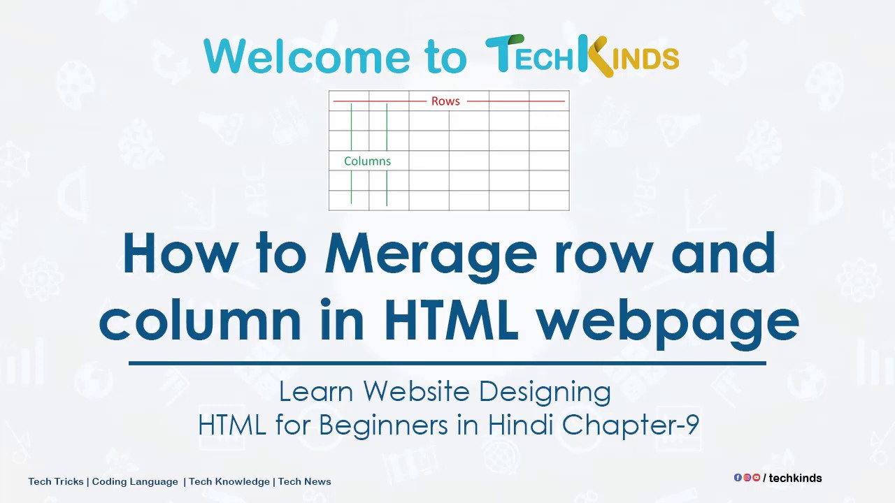 How to merge row & column in HTML webpage Chapter-9 | Learn Website Designing for Beginners in Hindi