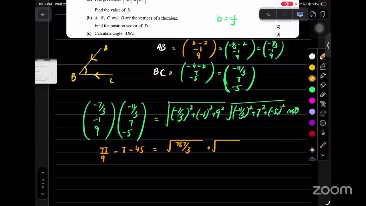 Vectors A Level May June 2025 Past Papers | P3