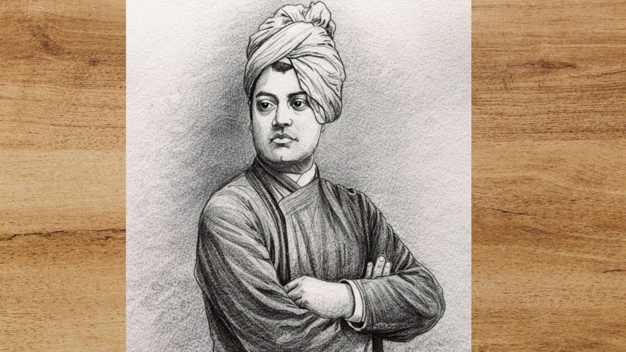 Swami Vivekananda Portrait Drawing with Pencil Shading #portrait #drawing #art 