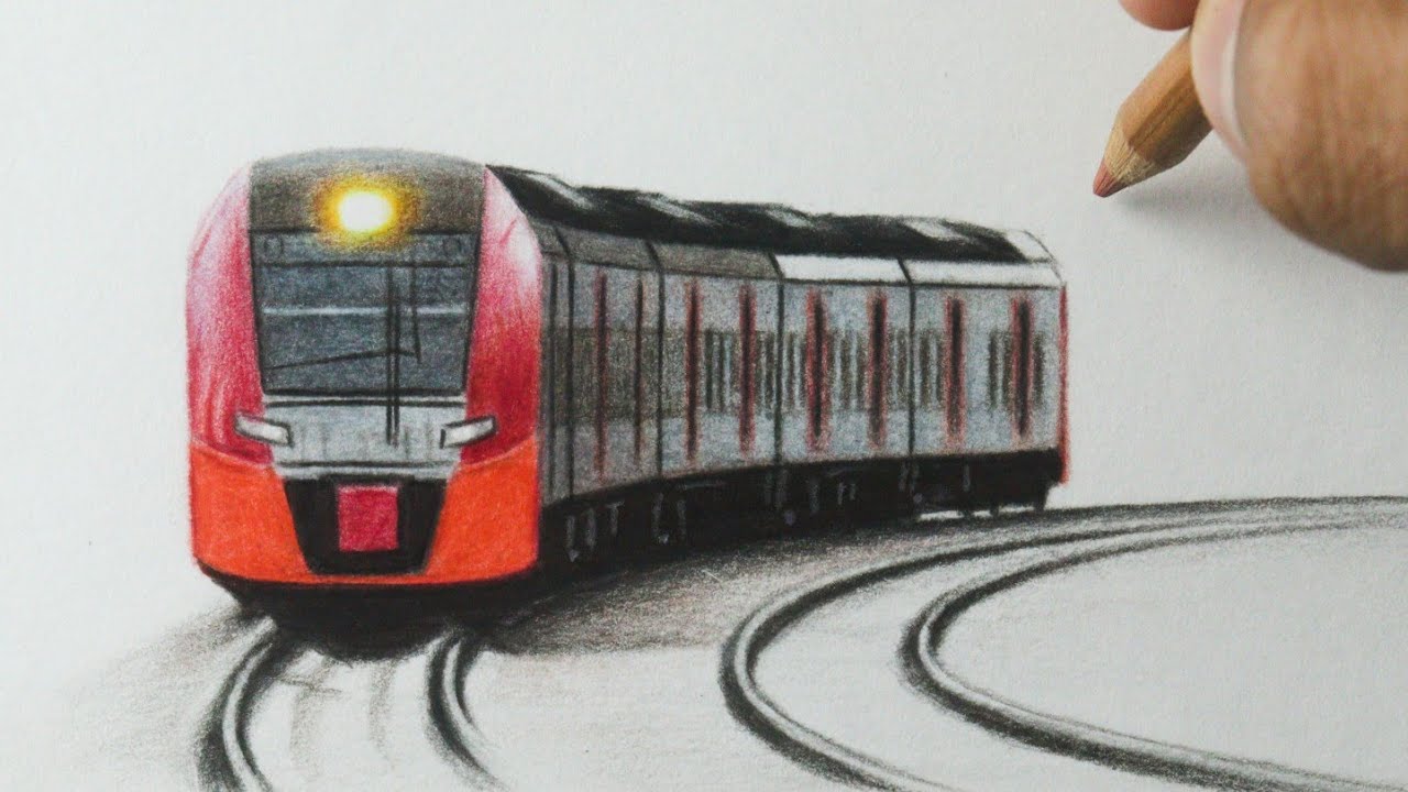 Como desenhar um Trem russo ES2G Lastochka