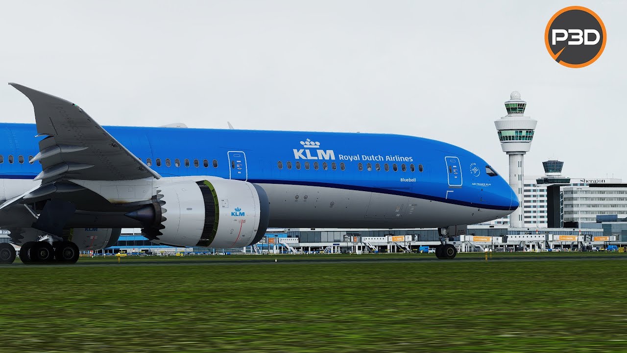 P3D V5.3 | QW 787 | Smooth landing during afternoon in Amsterdam | EHAM