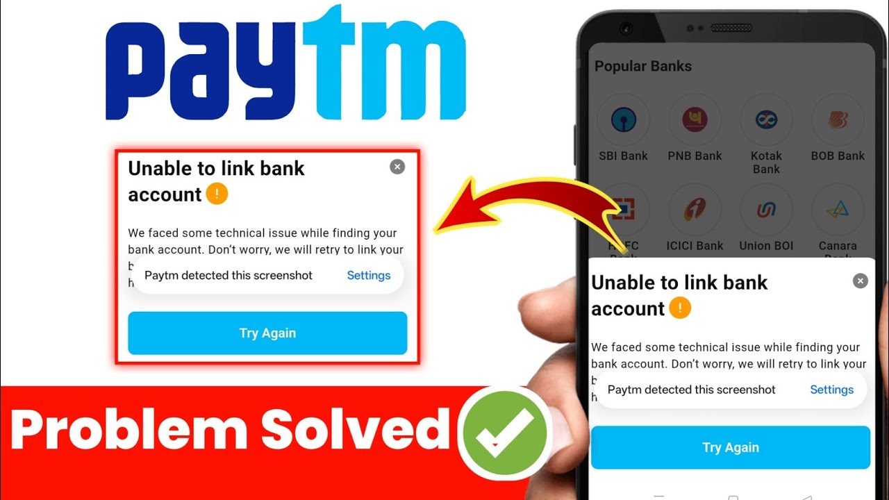 paytm unable to link bank account | unable to link bank account to paytm | unable to link bank 2025 