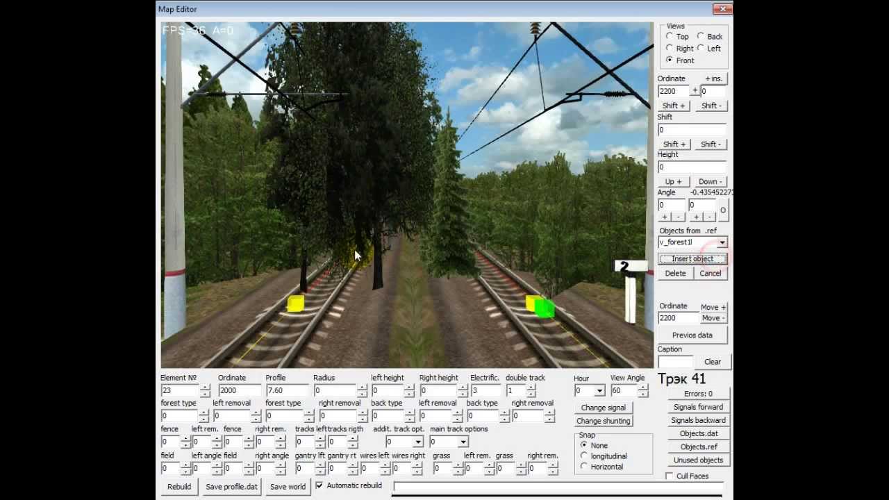 Урок №1 редактороа маршрутов ZDSimulator от sib2217. Расстановка фона, деревьев и ландшафта.