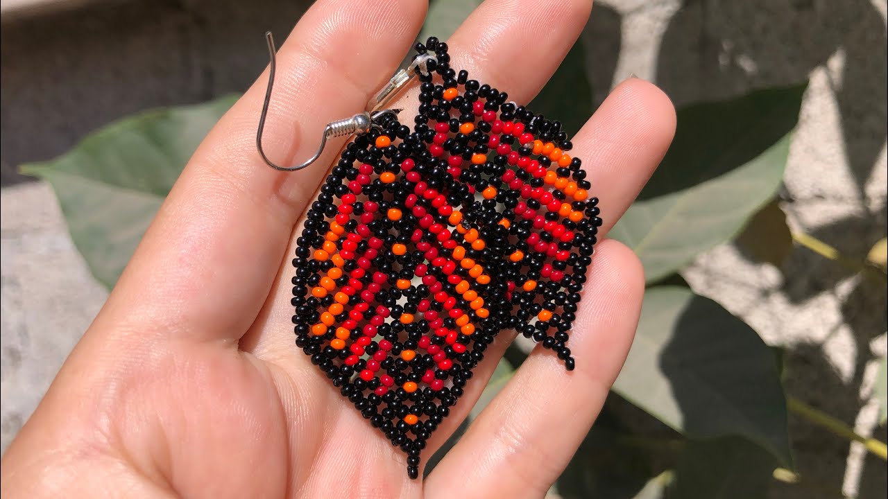 Aretes en mostacilla / Hojas