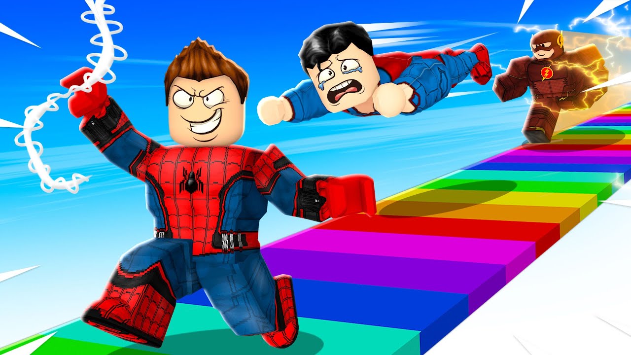 CONSEGUI SUPER PODERES NA CORRIDA DOS SUPER HERÓIS NO ROBLOX!! (Super Hero Race)