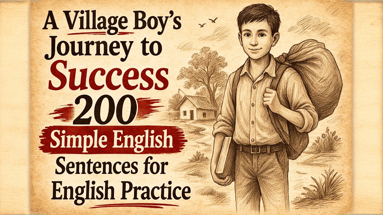 A Village Boy’s Journey to Success | 200 Simple English Sentences for English Practice