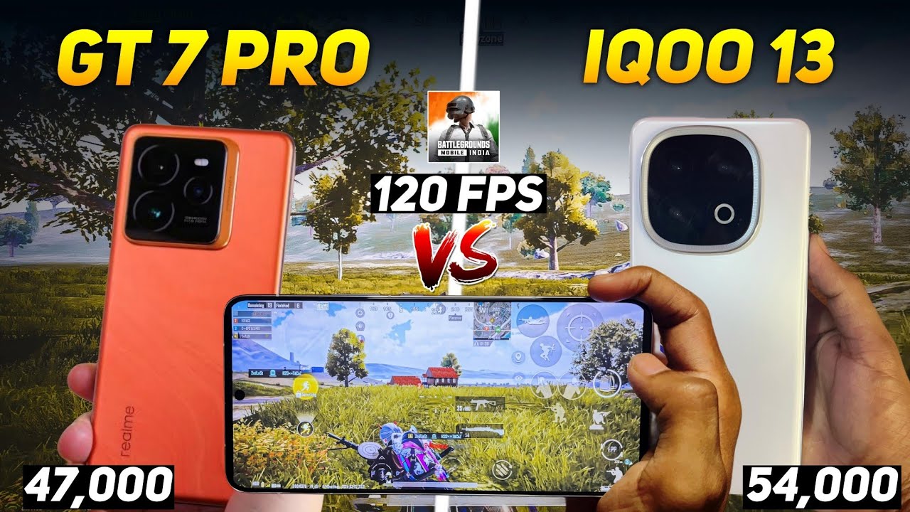 IQOO 13 VS REALME GT 7 PRO 🔥 PUBG BGMI TEST 120 FPS | BEST GAMING PHONE UNDER 50000 RS