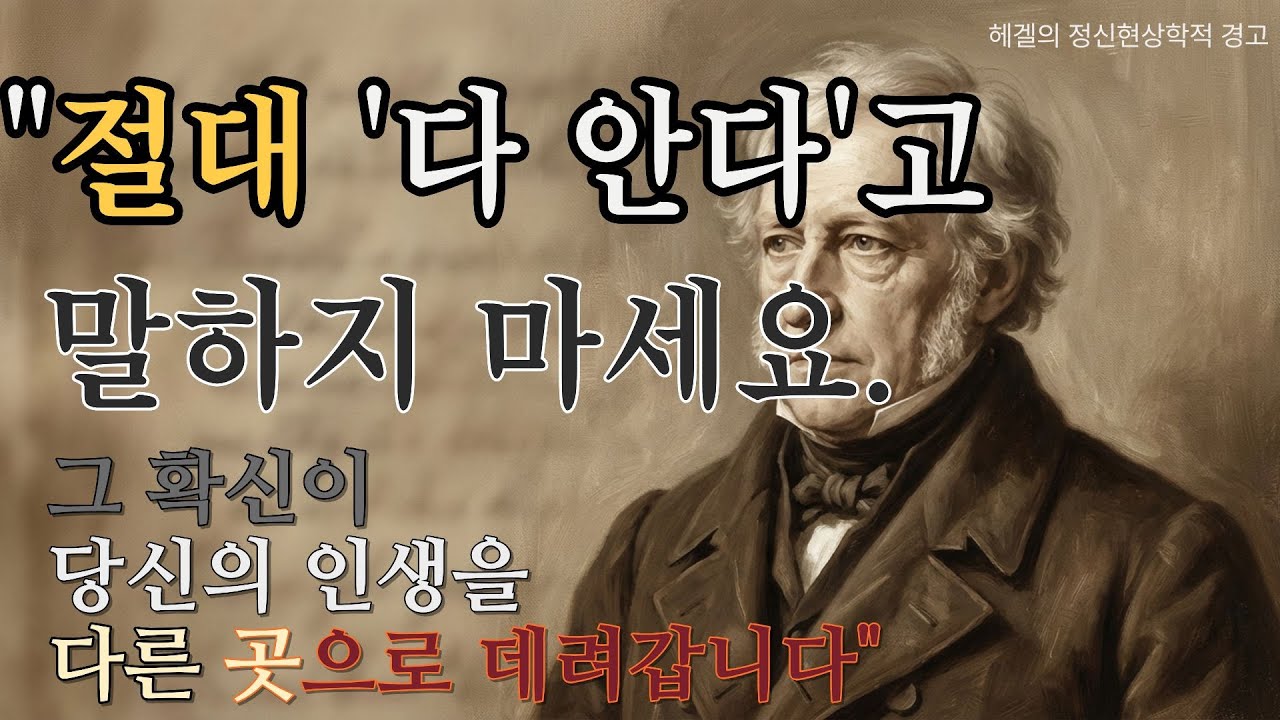 절대 '다 안다'고 말하지 마세요: 헤겔이 경고하는 인생의 함정과 당신의 확신이 삶을 망치는 이유[ 오디오북, 인생라디오, 헤겔철학]