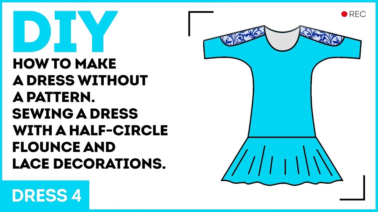 DIY: How to make a dress without a pattern. Sewing a dress with a half-circle flounce.
