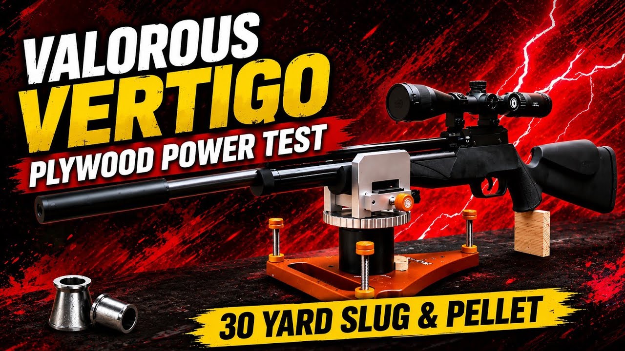 Valorous VERTIGO Air Rifle PlyWood Power Test 30 Yard Slug & Pellet