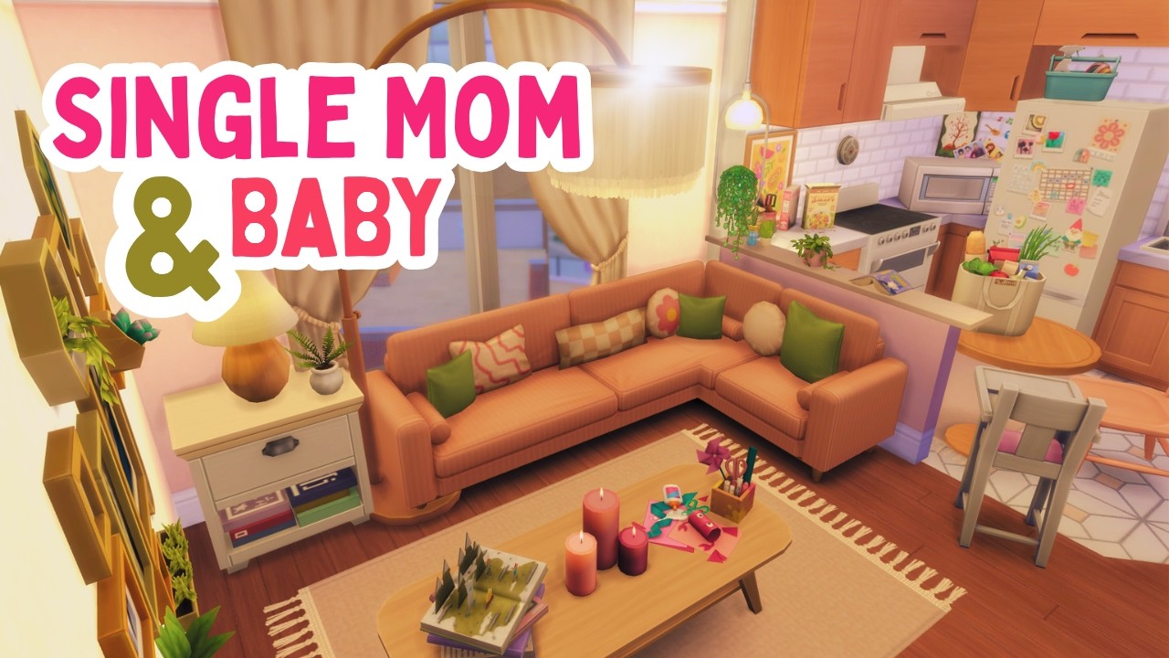 Квартира для матери-одиночки с ребенком | Быстрая постройка в The Sims 4