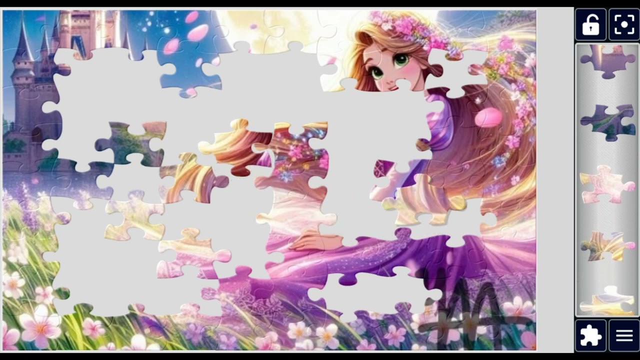 Rapunzel's Moonlit Bloom #rapunzel #moon #flowers #castle 🌙🌸🏰@puzzlemaster1034