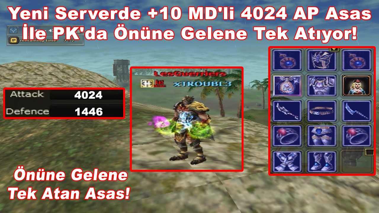 KhangNOCHA - Yeni Serverde +10 MD'li 4024 AP Asas İle PK'da Önüne Gelene Tek Atıyor! | Knight Online
