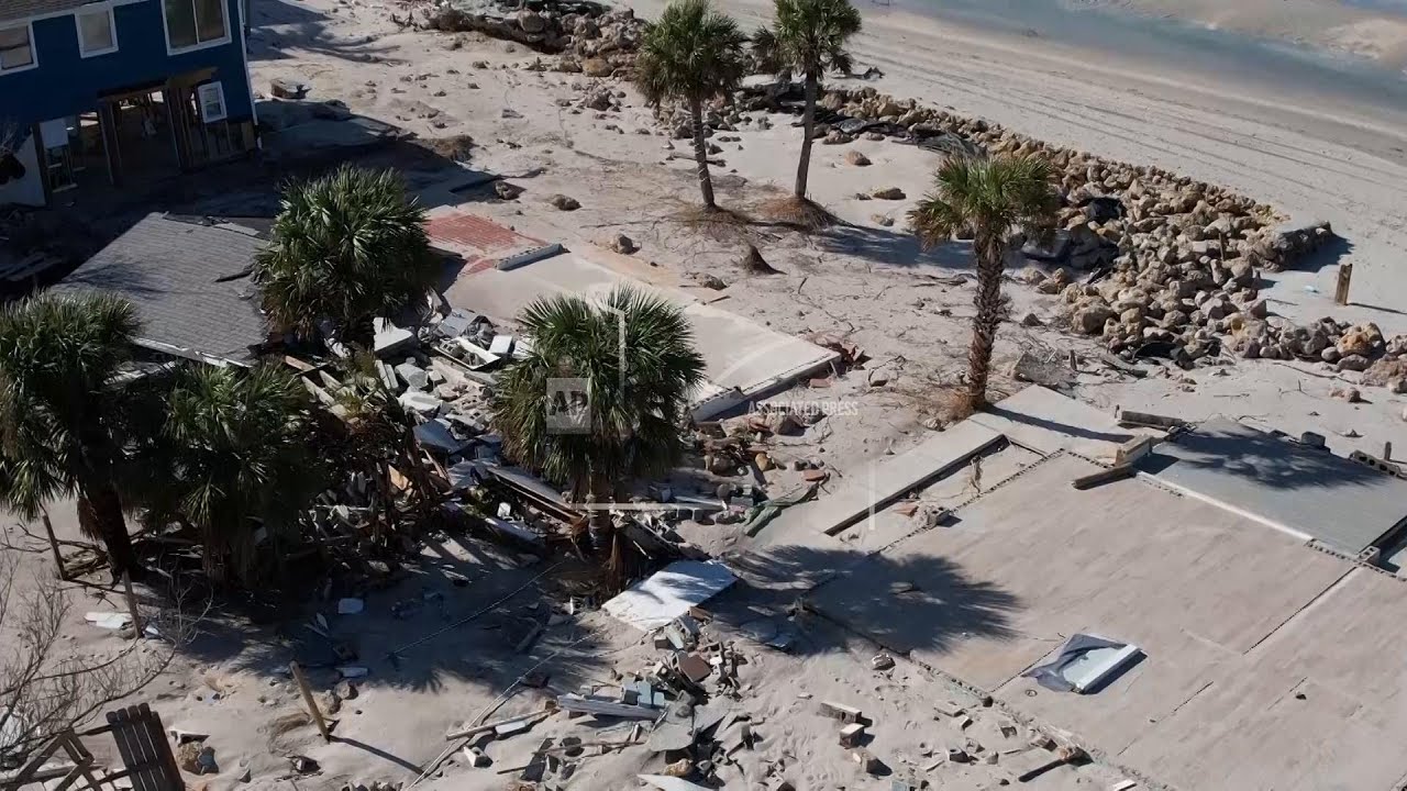 Hurricane Milton leaves beachfront homes destroyed and damaged in Manasota Key, Florida