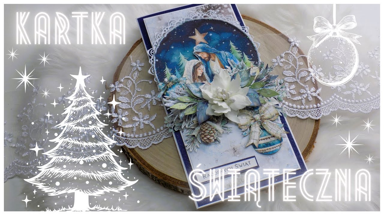 Kartka świąteczna/Magia Świąt/Olga Bielska/TUTORIAL - scrapbooking!!!