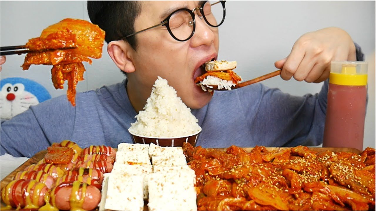 완전술안주!완전밥도둑!두부김치제육볶음과 왕비엔나소세지 요리먹방 Real Sound Mukbang Social Eating Show