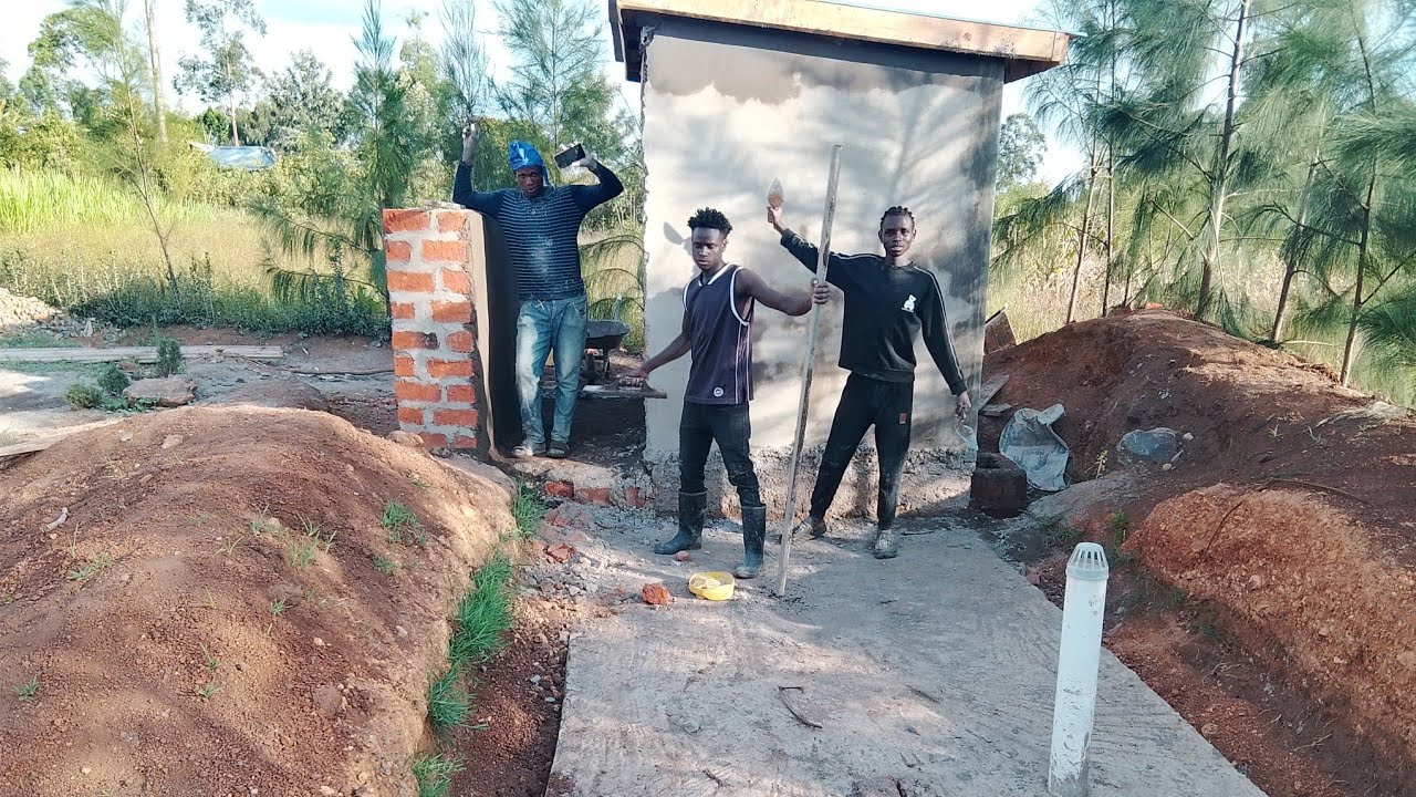 Gods speed finally plastaring our dream toilet in the village⁉⁉