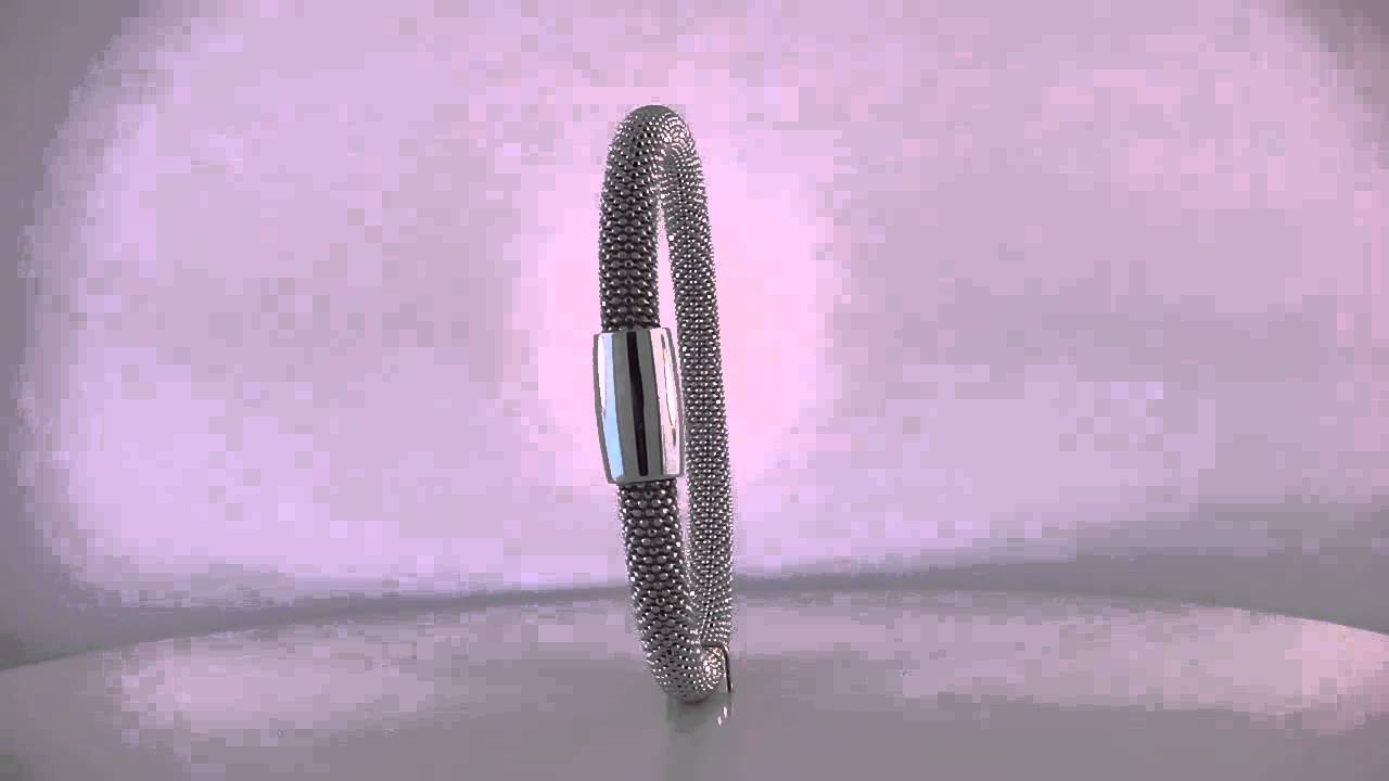 NTB412S Ntinga 7mm Sterling Silver Mesh Bracelet