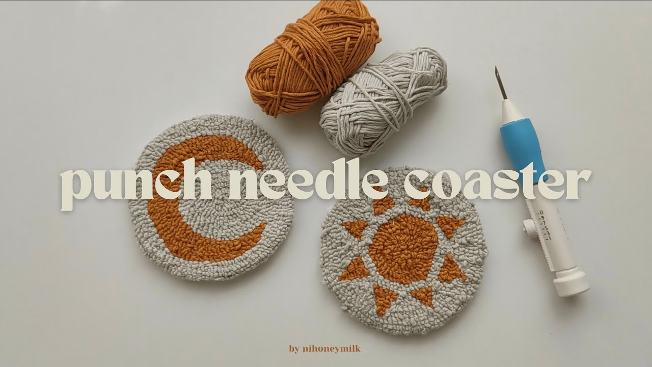 punch needle coaster -`♡´- w/eng+tr subtitles 🌞🌛⋆⁺₊⋆ ☾☀︎ ⋆⁺₊⋆