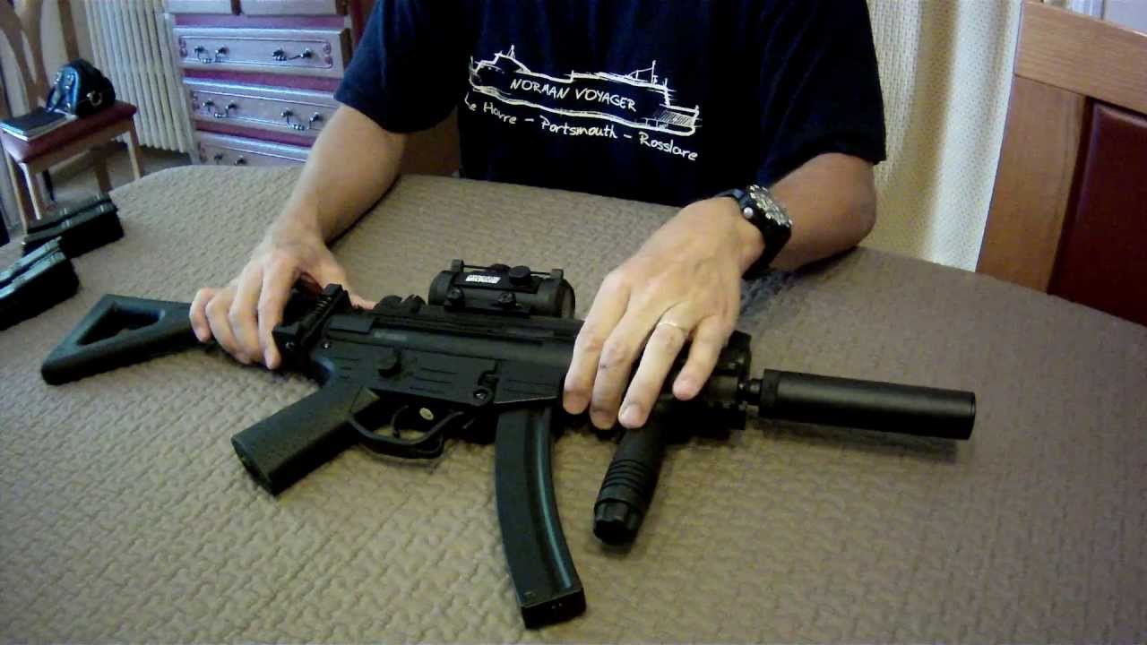 présentation airsoft d'un GSG-522 PK Folding Stock full metal rail ris