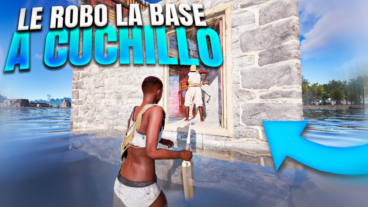 Le ROBO la BASE con un CUCHILLO de HUESO - RUST - Gameplay español