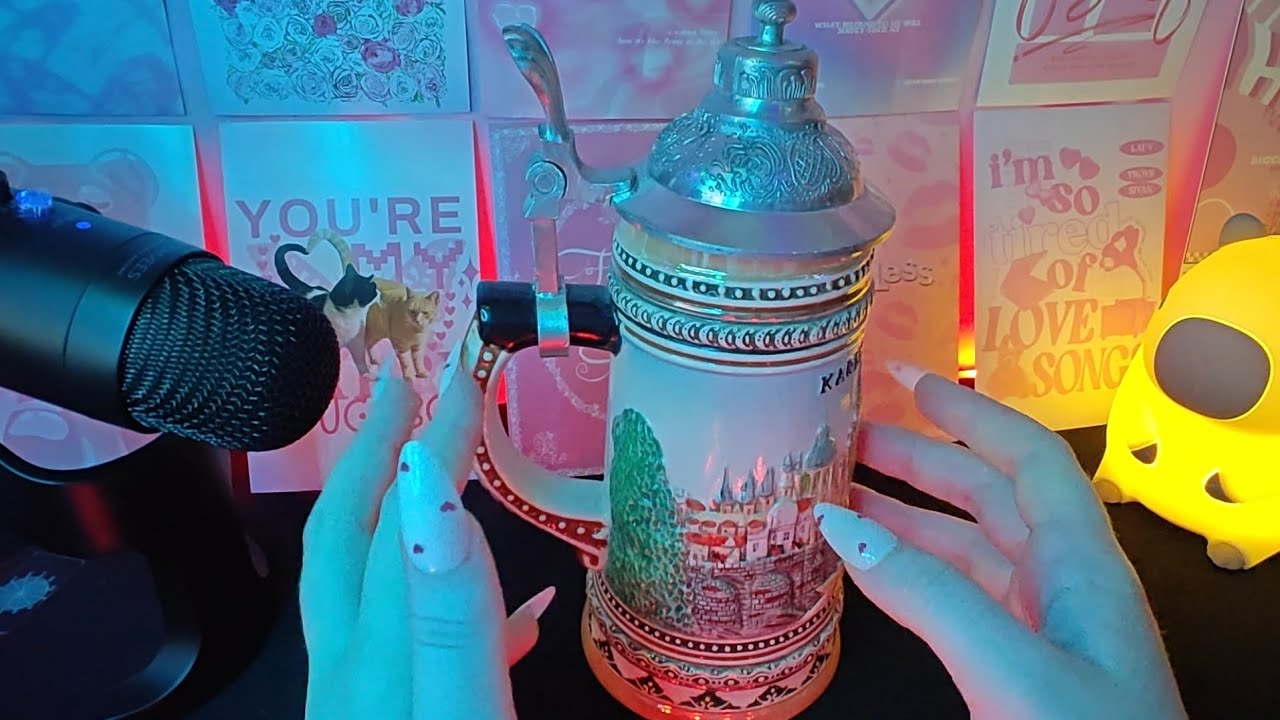 АСМР таппинг по необычной кружке (с эхом) ✨