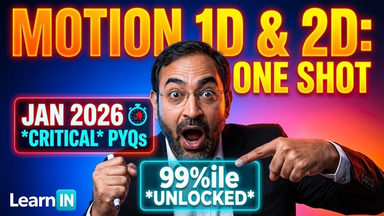 Motion in One & Two dimensions | PYQ JEE Mains | Jan 2026 Attempt | One Shot | Target 99+ % ile