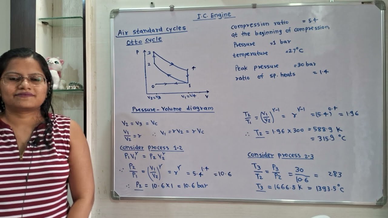 Problem 2 on Otto cycle,  air standard efficiency,  mean effective pressure,  Air standard cycle