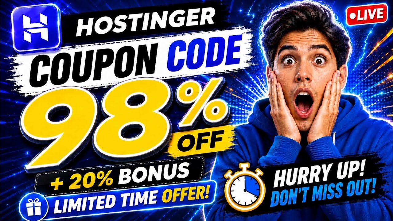Hostinger Coupon Code 2026 🚨 HURRY UP ✅ | Hostinger Discount Code | Hostinger Promo Code WORKING 🔥