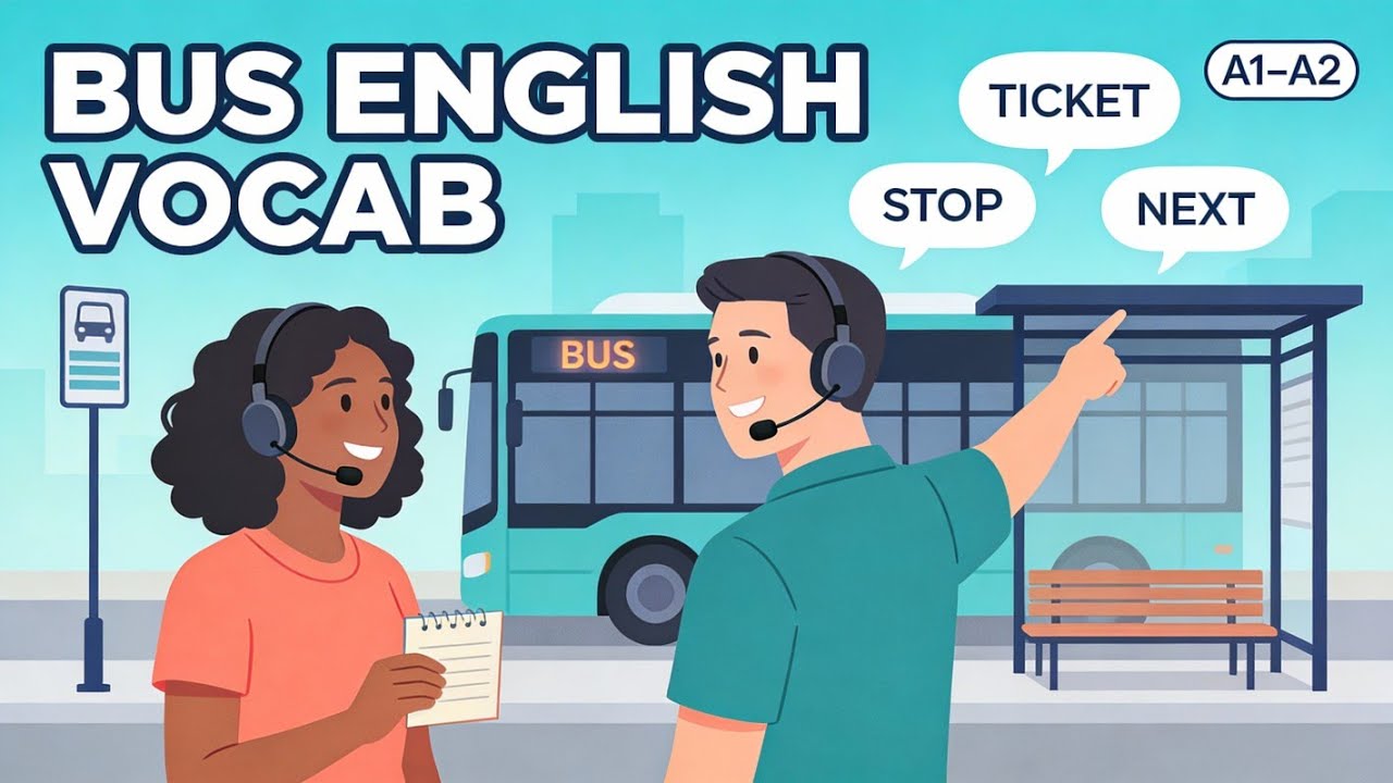 Real-Life English Conversation: Taking the Bus | Easy Listening & Speaking Practice A1–A2