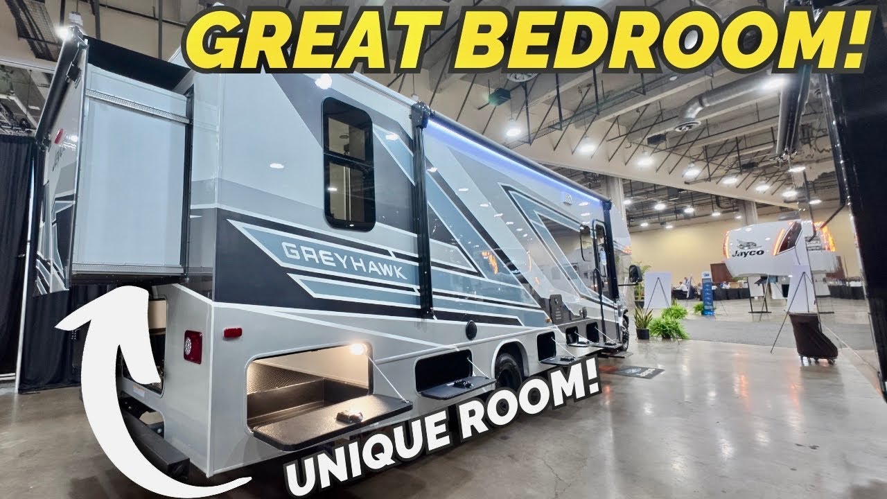 Rear wall slide out on an RV = A GREAT BEDROOM! 2026 Jayco Greyhawk 30Z Class C motorhome 